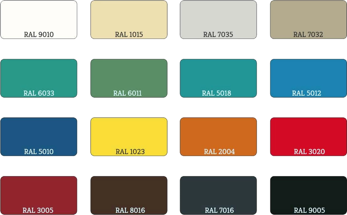 Przykładowe kolory RAL